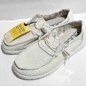 Hey Dude Wendy Sparkle White Women's Slip-On Shoe